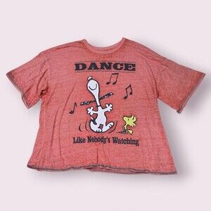 Peanuts Snoopy "Dance Like Nobody's Watching" Salmon Top XL